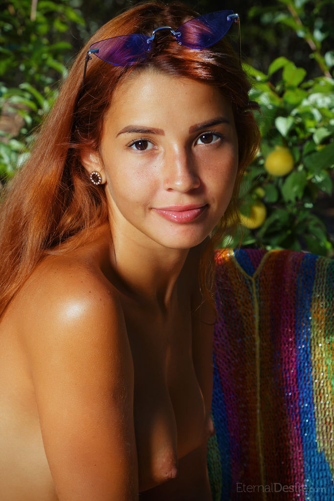 Agatha Vega without a stitch medium natural titties portrait