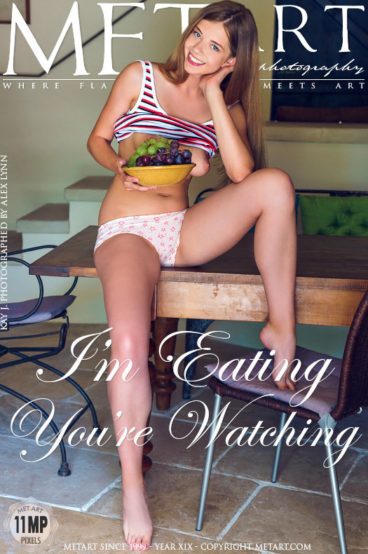 On the cover of I'm Eating You're Watching MetArt is shocking Kay J