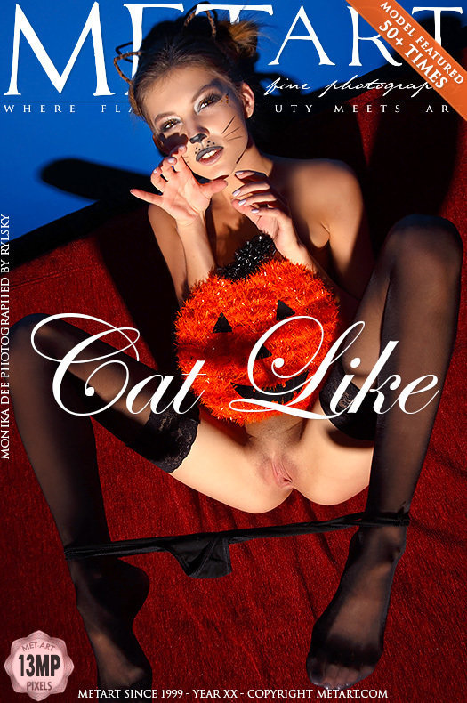 On the magazine cover of Cat Like MetArt is exciting Monika Dee